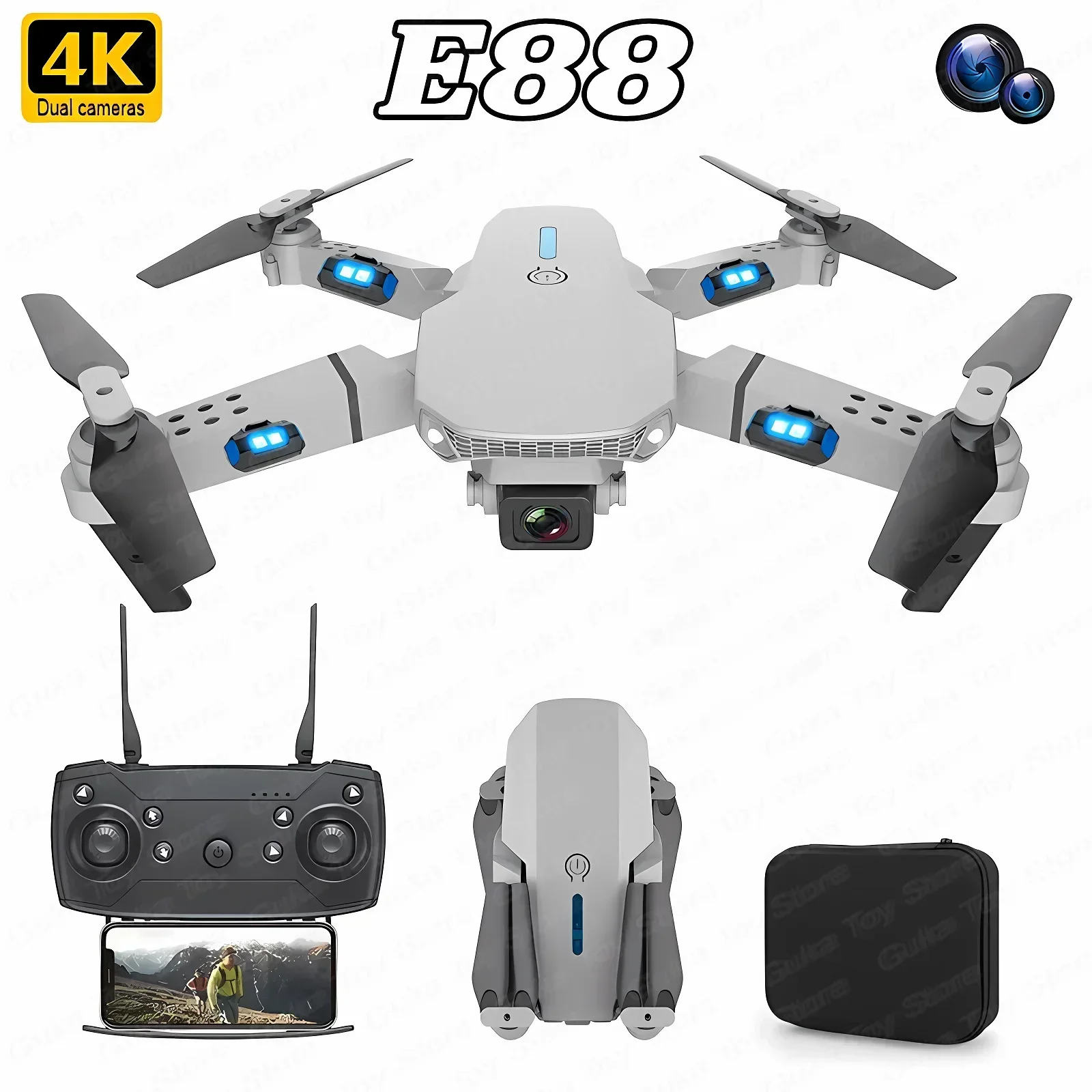Drone E88 Rc Quadcopter - E88 Pro WIFI FPV Drone gran