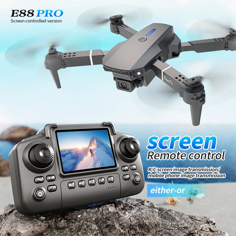 Drone E88 Rc Quadcopter - Dron E88 PRO con Pantalla, Cámara