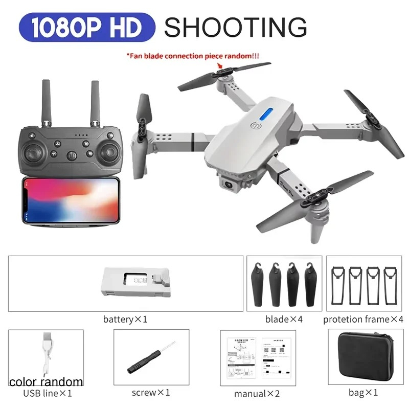 Helicóptero Plegable E88, Dron - Drone E88 Rc Quadcopter reseña y precio