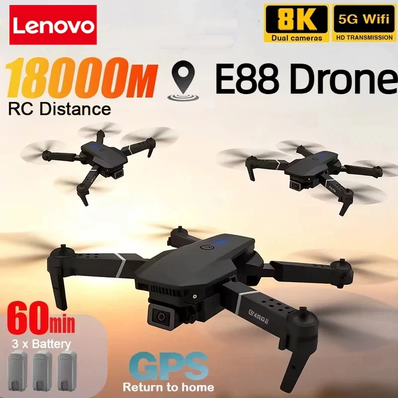 Lenovo nuevo E88 Pro WIFI FPV  - Drone E88 Rc Quadcopter reseña y precio
