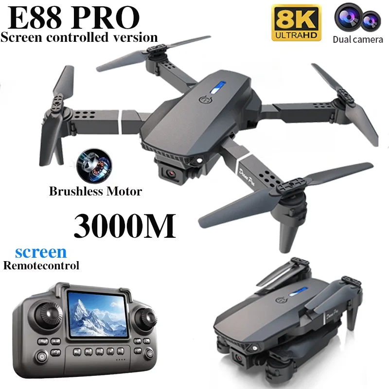 Dron E88 PRO con Pantalla, Cám - Drone E88 Rc Quadcopter reseña y precio